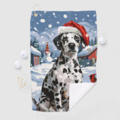 ダルマティアンウィンターワンダーランドクリスマスジョイ ゴルフタオル (インサイチュ)