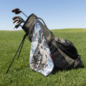 ダルマティアンウィンターワンダーランドクリスマスジョイ ゴルフタオル (グリーン)