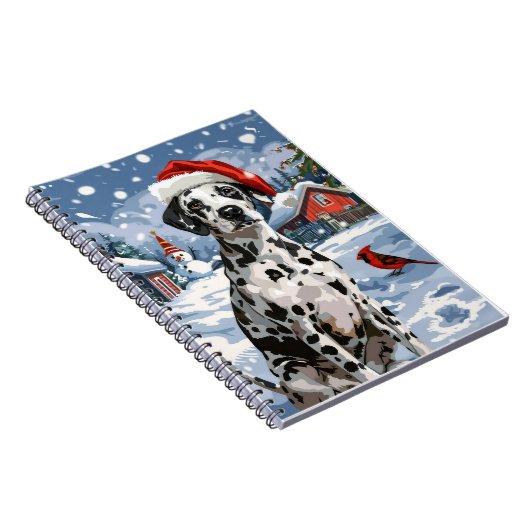 ダルマティアンウィンターワンダーランドクリスマスジョイ ノートブック (右側)