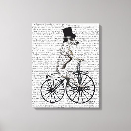 ダルマティアンオンサイクリング キャンバスプリント (正面)