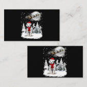 ダルマティアンオンスノークリスマスムーン照明サンタハ 名刺 (正面/裏面)