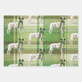 ダルマティアンクリスマスドッグとプレイド ラッピングペーパーシート (正面3)