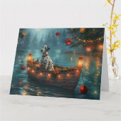 ダルマティアンクリスマスフェスティバル航海 カード (黄色い花)