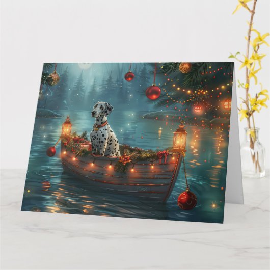 ダルマティアンクリスマスフェスティバル航海 カード (黄色い花)