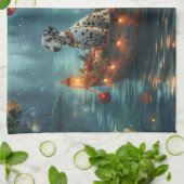 ダルマティアンクリスマスフェスティバル航海 キッチンタオル (折り畳み)