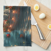 ダルマティアンクリスマスフェスティバル航海 キッチンタオル (四つ折り)