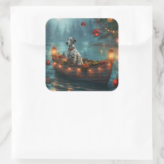 ダルマティアンクリスマスフェスティバル航海 スクエアシール (バッグ)
