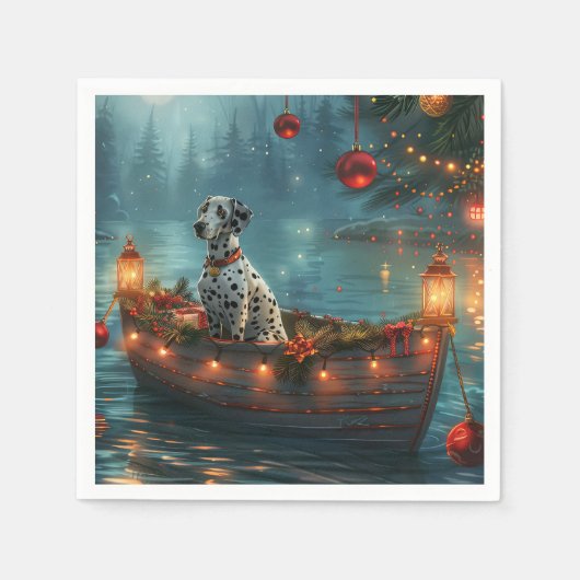 ダルマティアンクリスマスフェスティバル航海 スタンダードカクテルナプキン (正面)