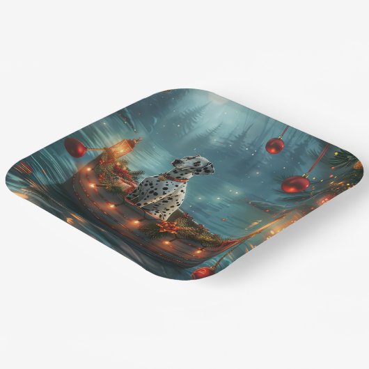 ダルマティアンクリスマスフェスティバル航海 ペーパープレート (傾斜あり)