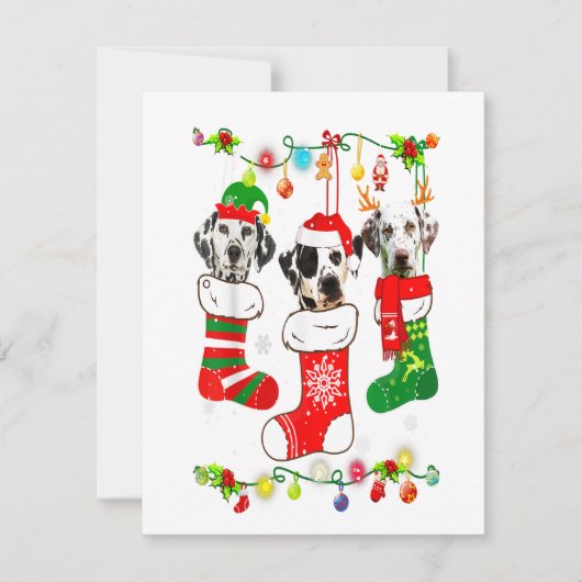 ダルマティアンクリスマスライトギフトおもしろいクリスマスドッグ値リスト 招待状 (正面)