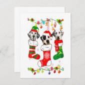 ダルマティアンクリスマスライトギフトおもしろいクリスマスドッグ値リスト 招待状 (正面/裏面)