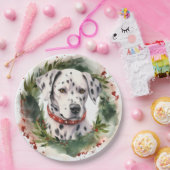 ダルマティアンクリスマスリースフェスティバルカップ ペーパープレート (パーティー)