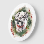 ダルマティアンクリスマスリースフェスティバルカップ ラージ壁時計 (傾斜)