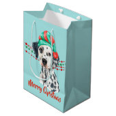 ダルマティアンサンタハットホリデーストリングビーズ ミディアムペーパーバッグ (正面アングル)
