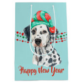 ダルマティアンサンタハットホリデーストリングビーズ ミディアムペーパーバッグ (裏面)