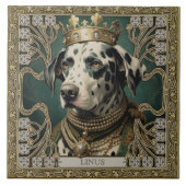 ダルマティアンジュエル装飾アールデコ パーソナライズされた タイル (正面)