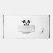 ダルマティアンスノーウィーおもしろい犬 デスクマット (キーボード&マウス)