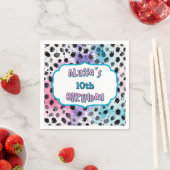 ダルマティアンスポットパステルウォーターカラー誕生日 スタンダードカクテルナプキン (インサイチュ)