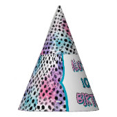 ダルマティアンスポットパステルウォーターカラー誕生日 パーティーハット (左)