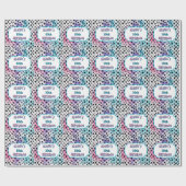 ダルマティアンスポットパステルウォーターカラー誕生日 ラッピングペーパー (フラット)