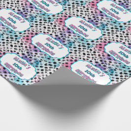 ダルマティアンスポットパステルウォーターカラー誕生日 ラッピングペーパー