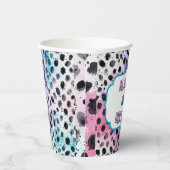 ダルマティアンスポットパステルウォーターカラー誕生日 紙コップ (右)