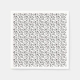 ダルマティアンスポットプリントパターン白黒 スタンダードカクテルナプキン