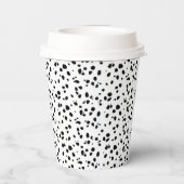 ダルマティアンスポットプリントパターン白黒 紙コップ (裏面)