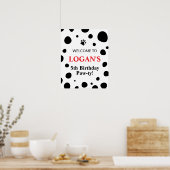 ダルマティアンスポット誕生日ウェルカムサイン ポスター (キッチン)