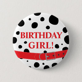 ダルマティアンスポット誕生日ガールガールまたは少年 缶バッジ