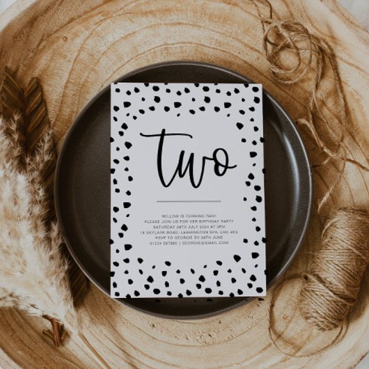 ダルマティアンセカンドバースデー招待状 招待状