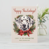 ダルマティアンダルメーションドッグクリスマスハッピーハウリデイ シーズンカード (スタンド正面)