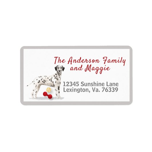 ダルマティアントイズホーム差出人住所 ラベル (正面)