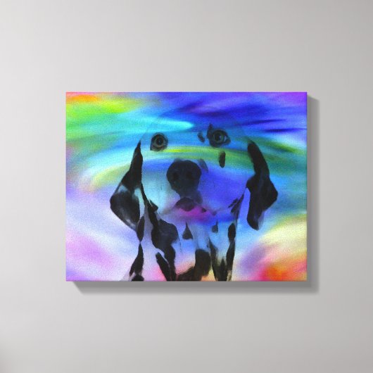 ダルマティアンドッグウォーターカラースプラッシュアートポートレート キャンバスプリント (正面)