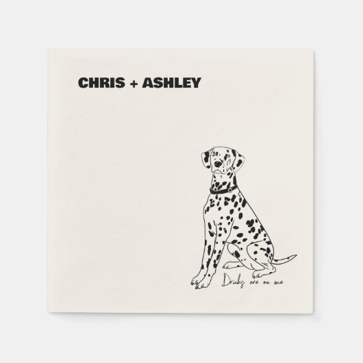 ダルマティアンドッグカクテルナプキ結婚ン スタンダードカクテルナプキン (正面)