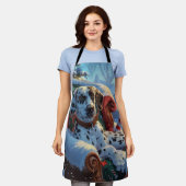 ダルマティアンドッグクリスマスフェスティバル エプロン (着用した状態)