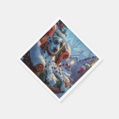 ダルマティアンドッグクリスマスフェスティバル スタンダードカクテルナプキン (角)