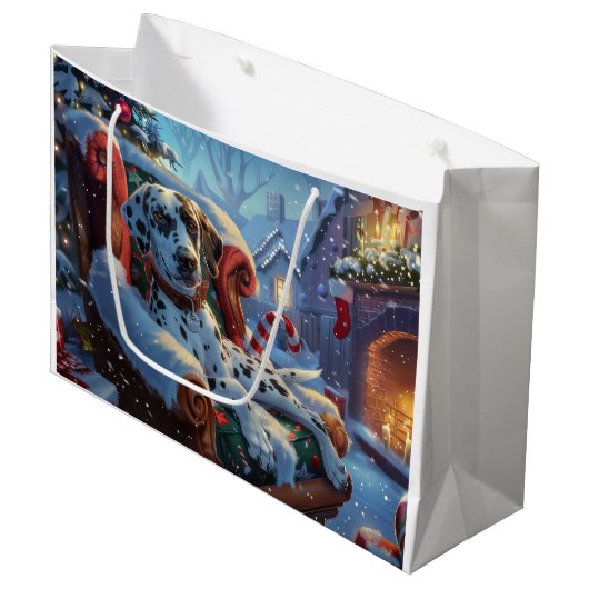 ダルマティアンドッグクリスマスフェスティバル ラージペーパーバッグ (正面アングル)