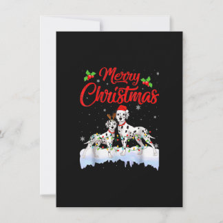 ダルマティアンドッグクリスマスライトサンタハットクリスマスドッグ 招待状