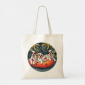 ダルマティアンドッグスサマーパイナップルプール浮き トートバッグ (裏面)