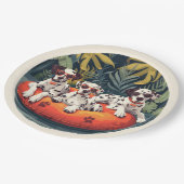 ダルマティアンドッグスサマーパイナップルプール浮き ペーパープレート (アングル)