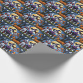 ダルマティアンドッグスパンプキンハロウィンおもしろい ラッピングペーパー (角)