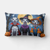 ダルマティアンドッグスパンプキンハロウィンおもしろい ランバークッション (裏面)