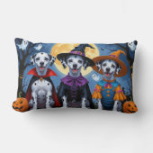 ダルマティアンドッグスパンプキンハロウィンおもしろい ランバークッション (正面)