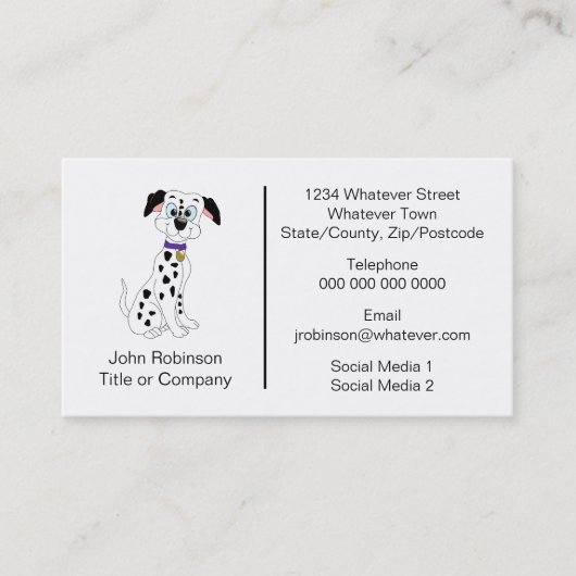 ダルマティアンドッグデザインボーディングケネル 名刺 (正面)