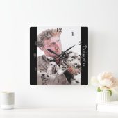 ダルマティアンドッグドッグズアート動物子供子供部屋時計 スクエア壁時計 (ホーム)