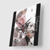 ダルマティアンドッグドッグズアート動物子供子供部屋時計 スクエア壁時計 (傾斜)