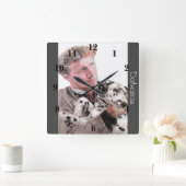 ダルマティアンドッグドッグズアート動物子供子供部屋時計 スクエア壁時計 (ホーム)