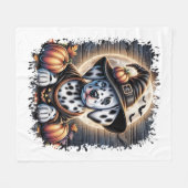 ダルマティアンドッグハロウィーン フリースブランケット (正面(横))