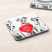ダルマティアンドッグハートハッピーバレンタインデー コースター (左側)